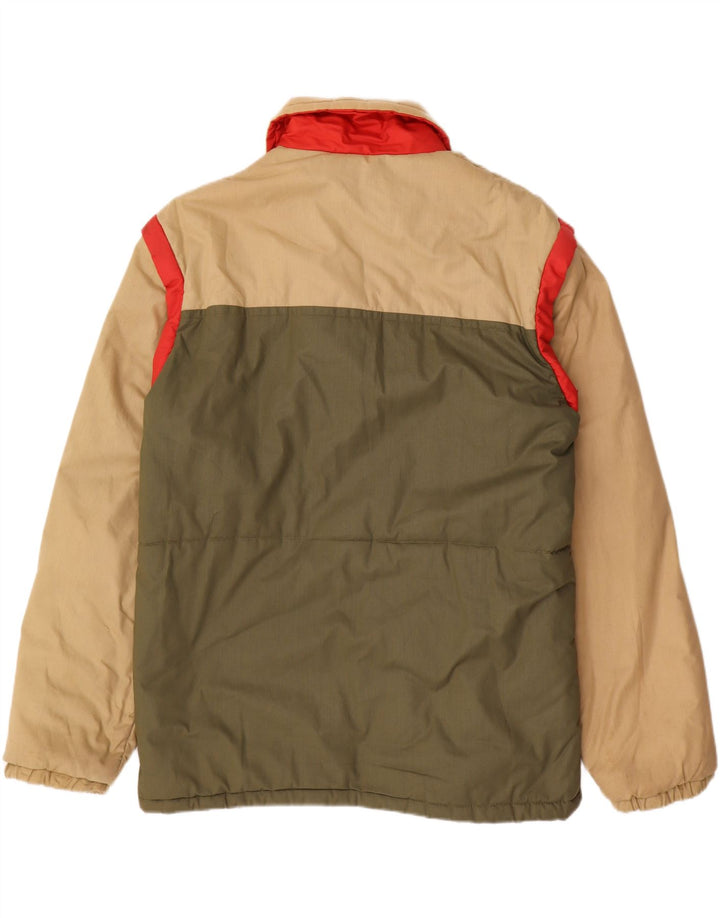 VINTAGE Mens Windbreaker Jacket UK 38 Medium Khaki Colourblock