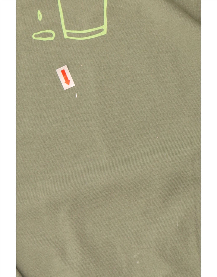 Ανδρικό γραφικό T-Shirt Reebok Top μεγάλο πράσινο βαμβακερό