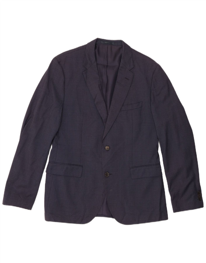 HUGO BOSS Ανδρικό σακάκι μπλέιζερ με 2 κουμπιά EU 52 XL Navy Blue Check Wool