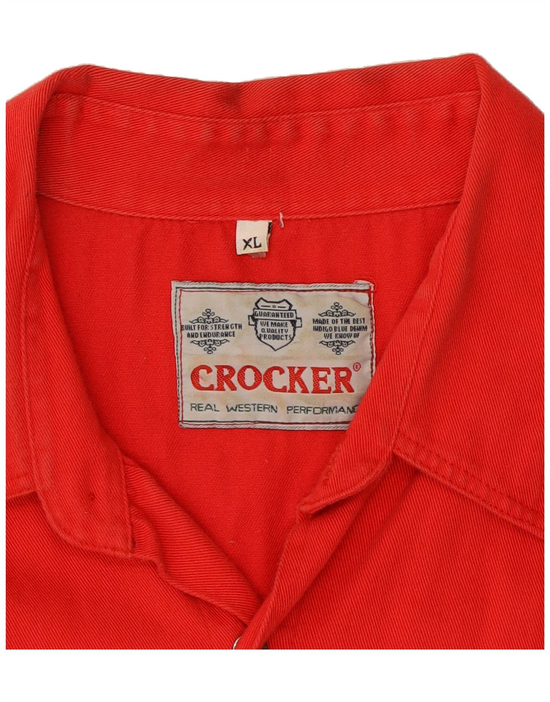 CROCKER Mens Shirt XL Red Cotton Vintage Crocker and Second-Hand Crocker from Messina Hembry 