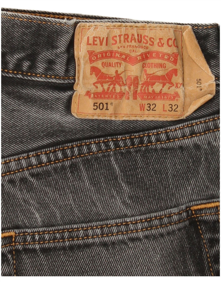 Levi's Mens 501 Straight Jeans W32 L32 Γκρι βαμβακερό