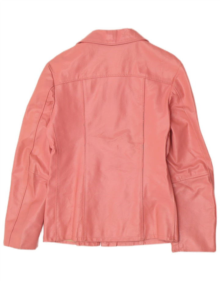 Vintage Γυναικείο Δερμάτινο Μπουφάν UK 14 Large Pink