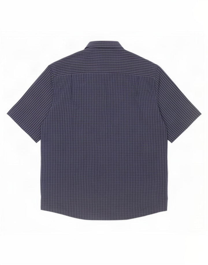 Ανδρικό κοντομάνικο πουκάμισο James Pringle 2XL Navy Blue Check Polyester