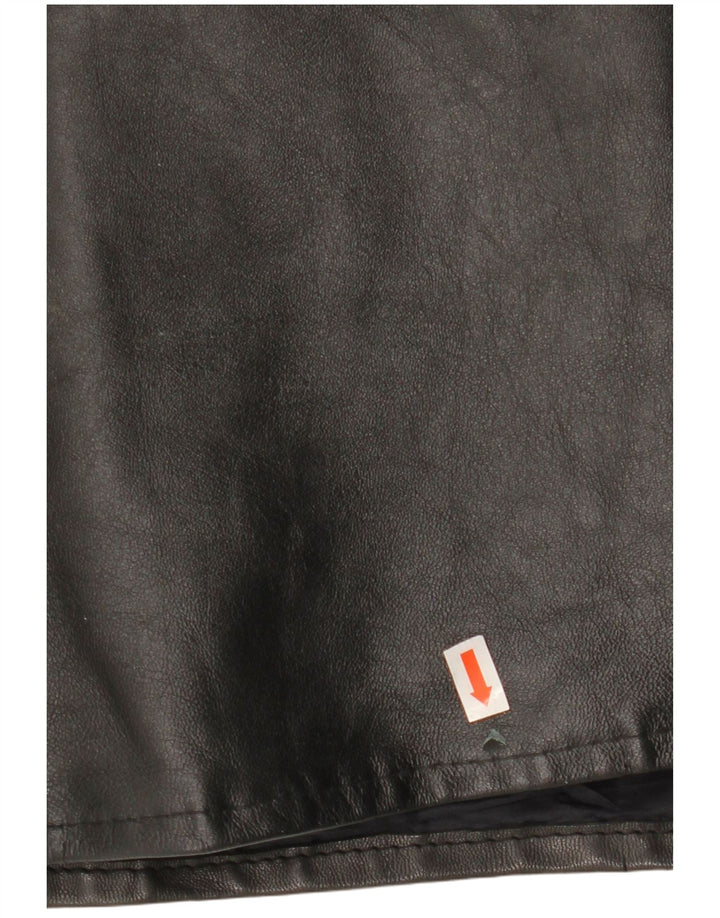 VINTAGE Ανδρικό Δερμάτινο Gilet UK 40 Large Μαύρο