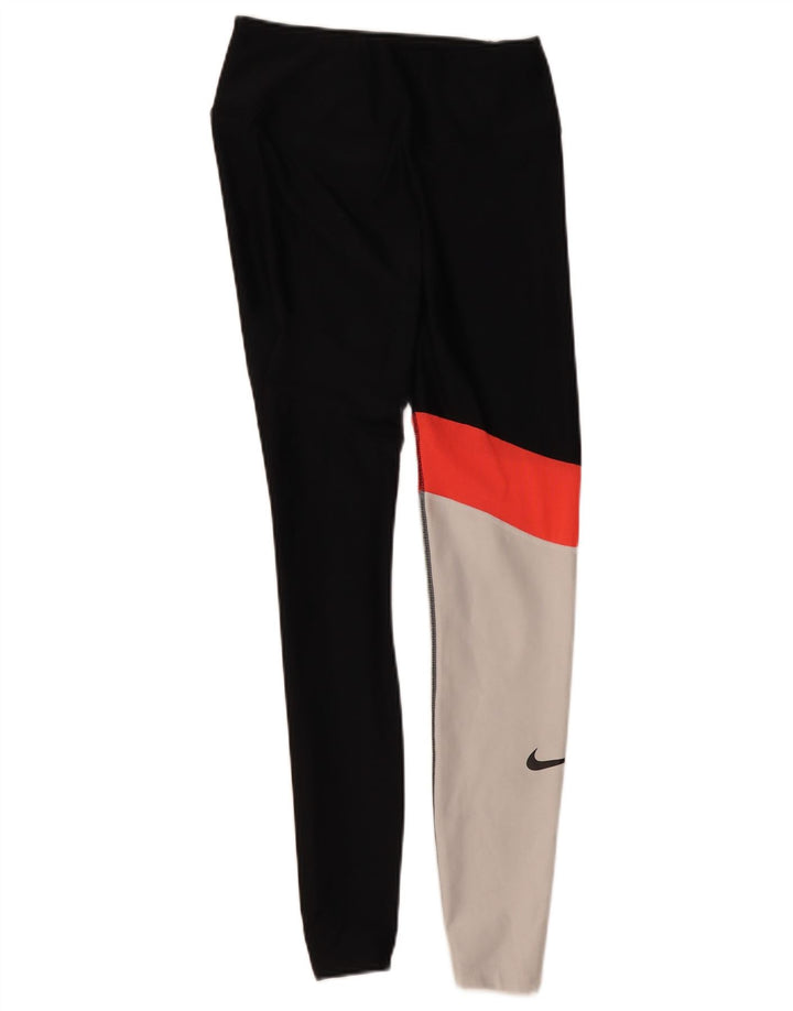 Nike Γυναικεία κολάν Dri Fit UK 10 Small Black Colourblock Polyester