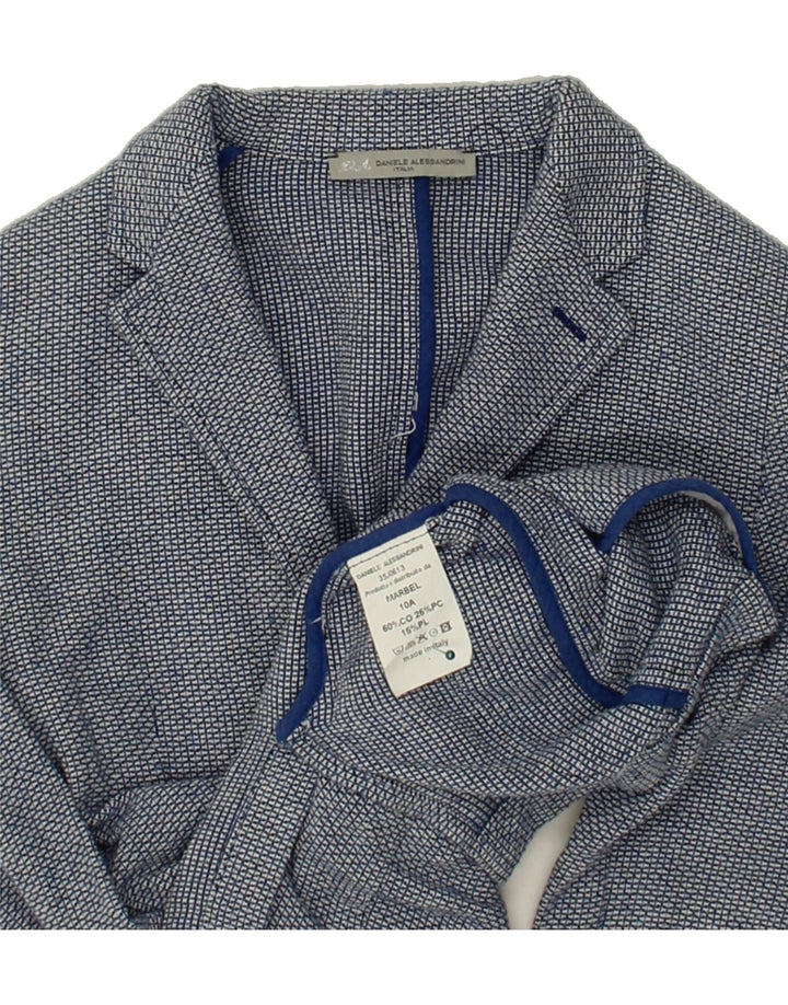 DANIELE ALESSANDRINI Girls 2 Button Blazer Jacket 9-10 Years Navy Blue Vintage Daniele Alessandrini and Second-Hand Daniele Alessandrini from Messina Hembry 
