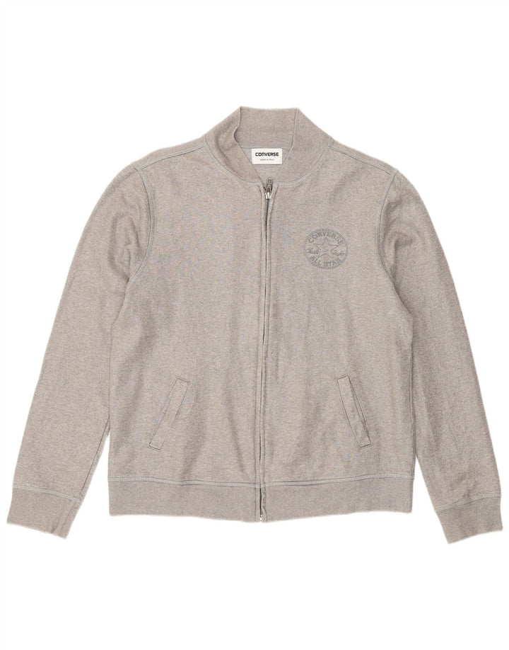 Γυναικεία αθλητική φόρμα CONVERSE Top Jacket UK 14 Large Silver Cotton