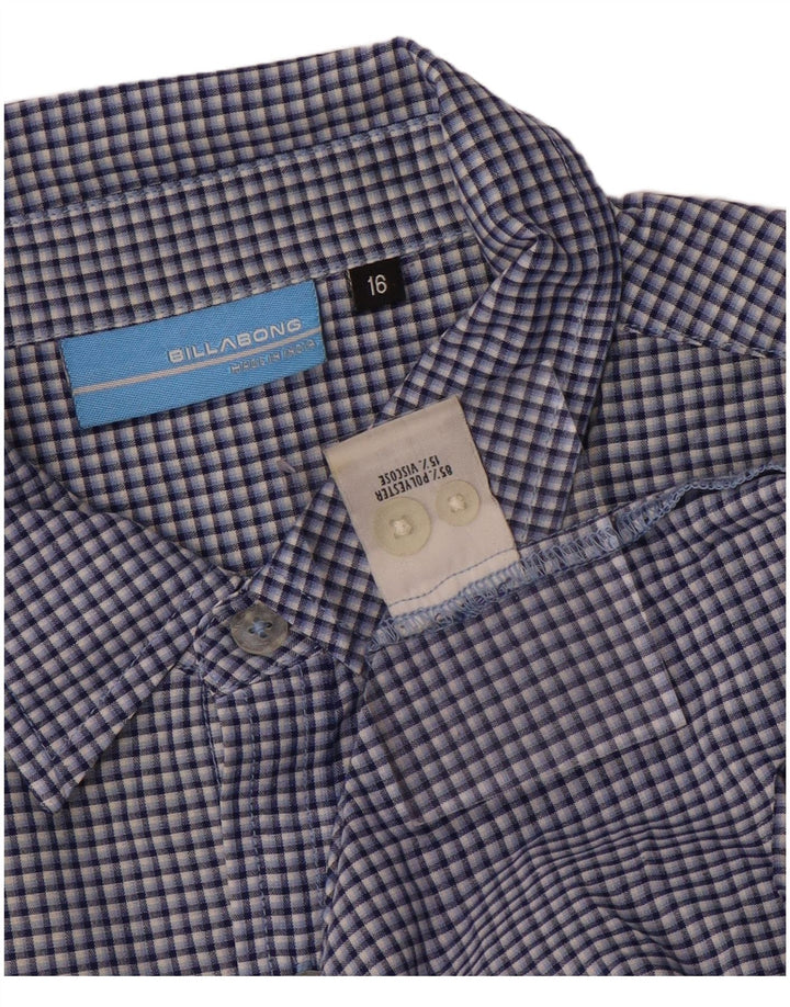 BILLABONG Αγόρια κοντομάνικο πουκάμισο 15-16 ετών Navy Blue Check Polyester