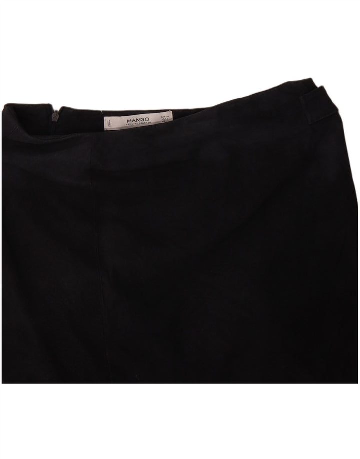 Mango Γυναικεία Suede Mini Φούστα EU 34 XS W28 Navy Blue Δέρμα