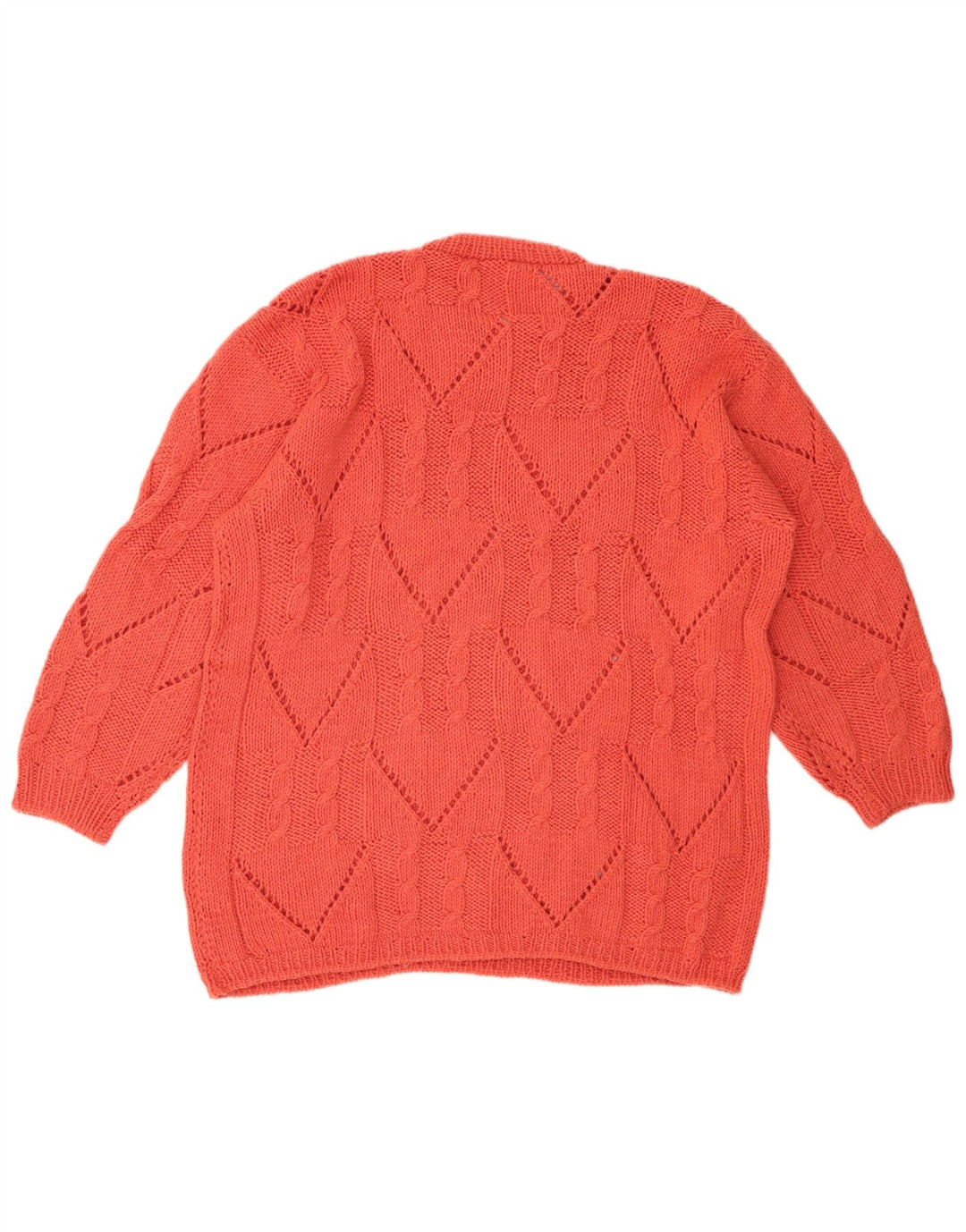 Γυναικείο πουλόβερ με λαιμόκοψη VINTAGE UK 18 XL Κόκκινο