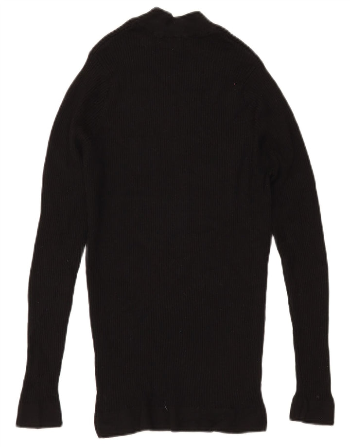 ZARA Γυναικείο πουλόβερ με λαιμό χελώνα UK 8 Small Black Viscose