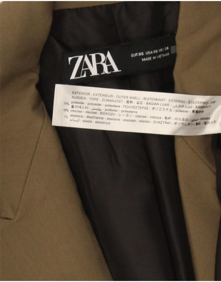 Zara Ανδρικό σακάκι Blazer με διπλό στήθος UK 34 XS Khaki Polyester