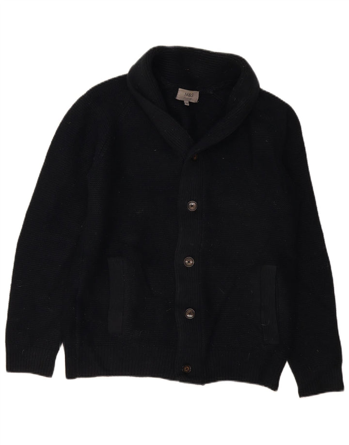 Ανδρικό πουλόβερ ζακέτα Marks & Spencer Small Navy Blue Ακρυλικό