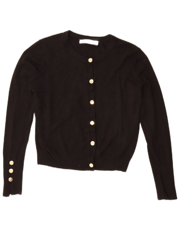 Zara Γυναικεία Ζακέτα Crop UK 14 Medium Black Viscose