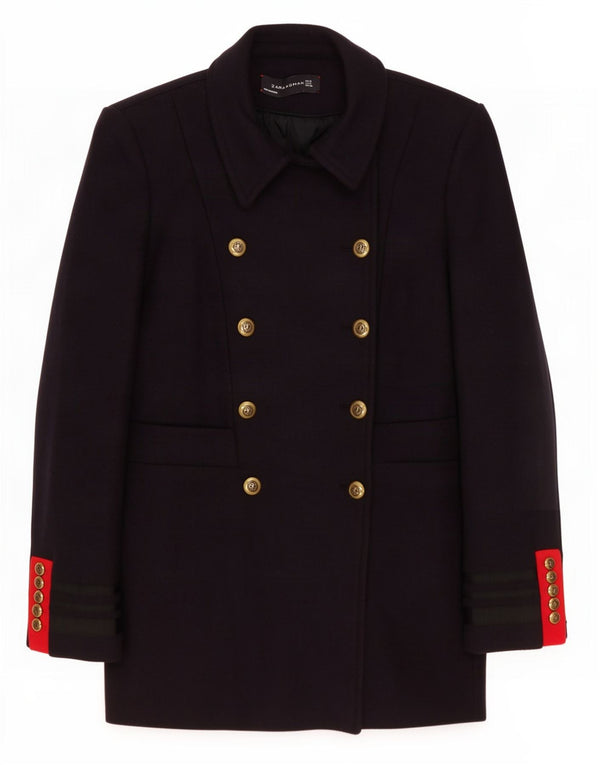 Zara Γυναικείο Μπλέιζερ Διπλό Μπουφάν UK 10 Small Navy Blue