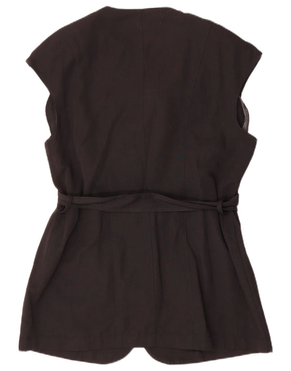 APART Γυναικείο αμάνικο σακάκι με 4 κουμπιά UK 16 μεγάλο μαύρο πολυεστέρα