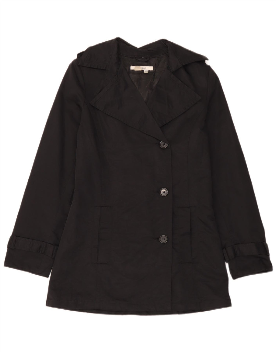 Zara Γυναικεία καμπαρντίνα UK 12 Medium Black Cotton