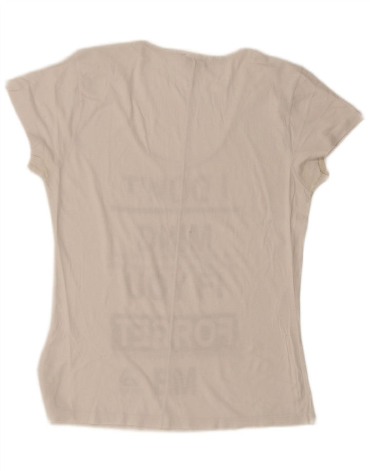 Diesel Γυναικείο γραφικό T-Shirt Top UK 14 Large White