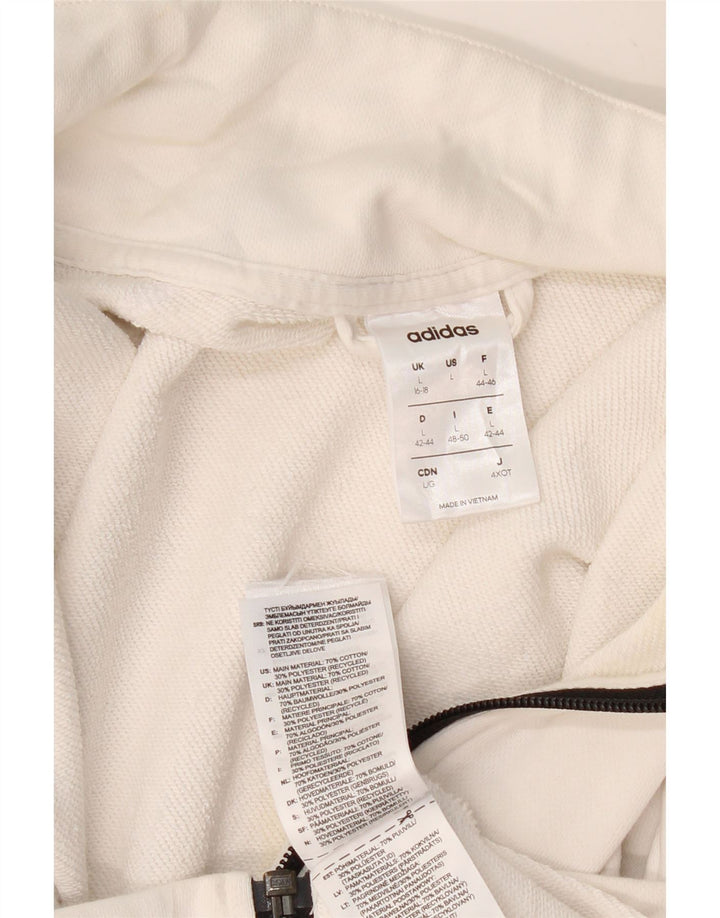 Γυναικεία αθλητική φόρμα ADIDAS Top Jacket UK 16/18 μεγάλο λευκό βαμβακερό