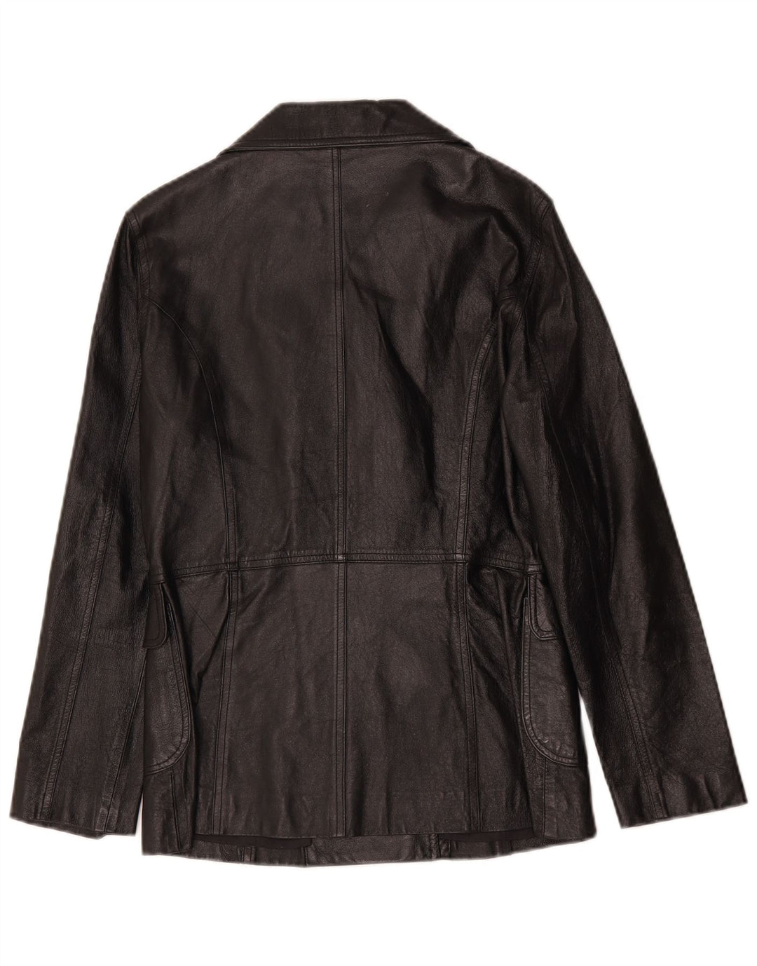 Vintage γυναικείο διπλό δερμάτινο μπουφάν UK 8 Small Black Classic