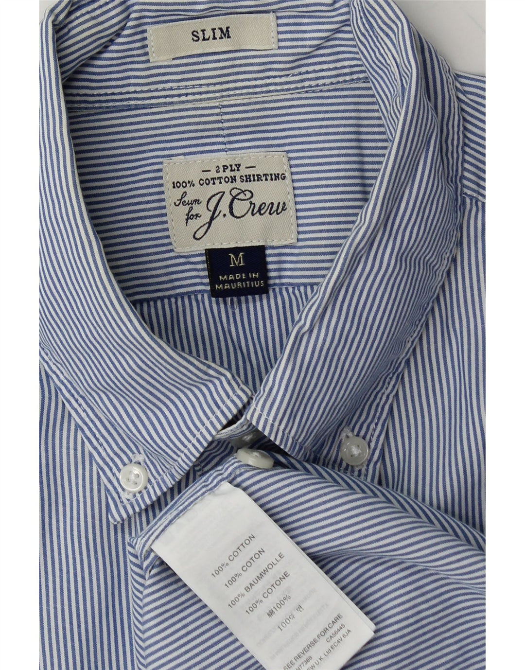 Ανδρικό πουκάμισο J. CREW Slim Fit Βαμβακερό με μεσαίο μπλε ρίγες