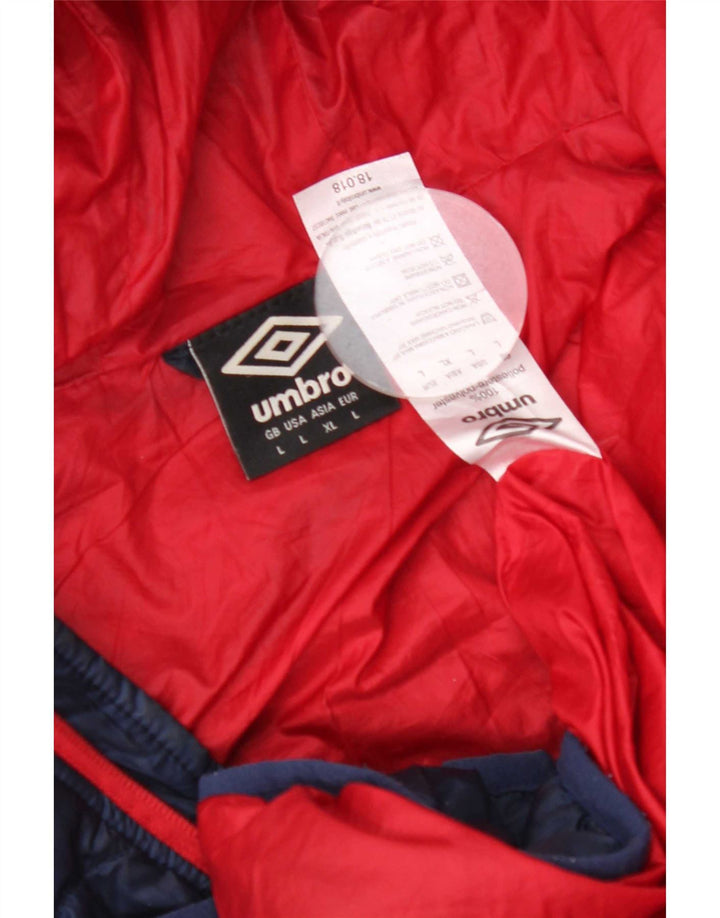 Ανδρικό μπουφάν με κουκούλα Umbro UK 40 μεγάλο μπλε πολυεστέρας