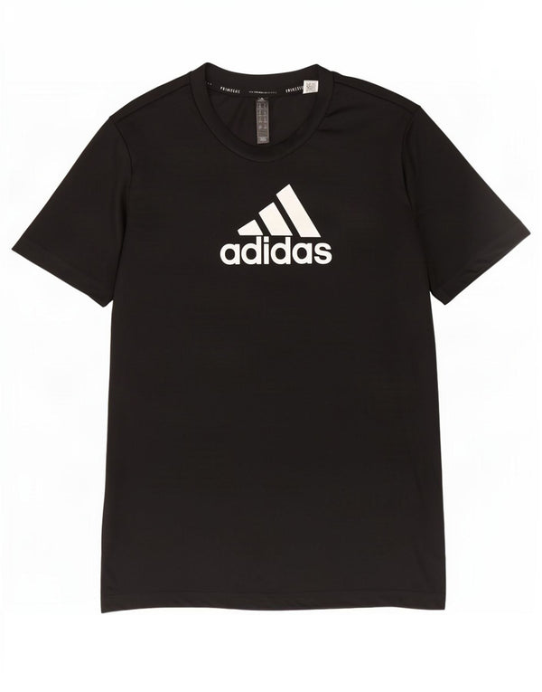Γυναικείο γραφικό μπλουζάκι Adidas Top UK 12/14 Μεσαίο μαύρο πολυεστέρα