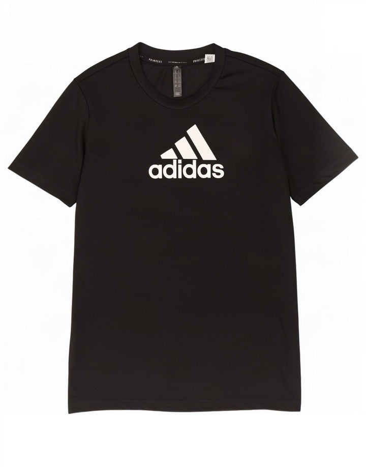 Γυναικείο γραφικό μπλουζάκι Adidas Top UK 12/14 Μεσαίο μαύρο πολυεστέρα