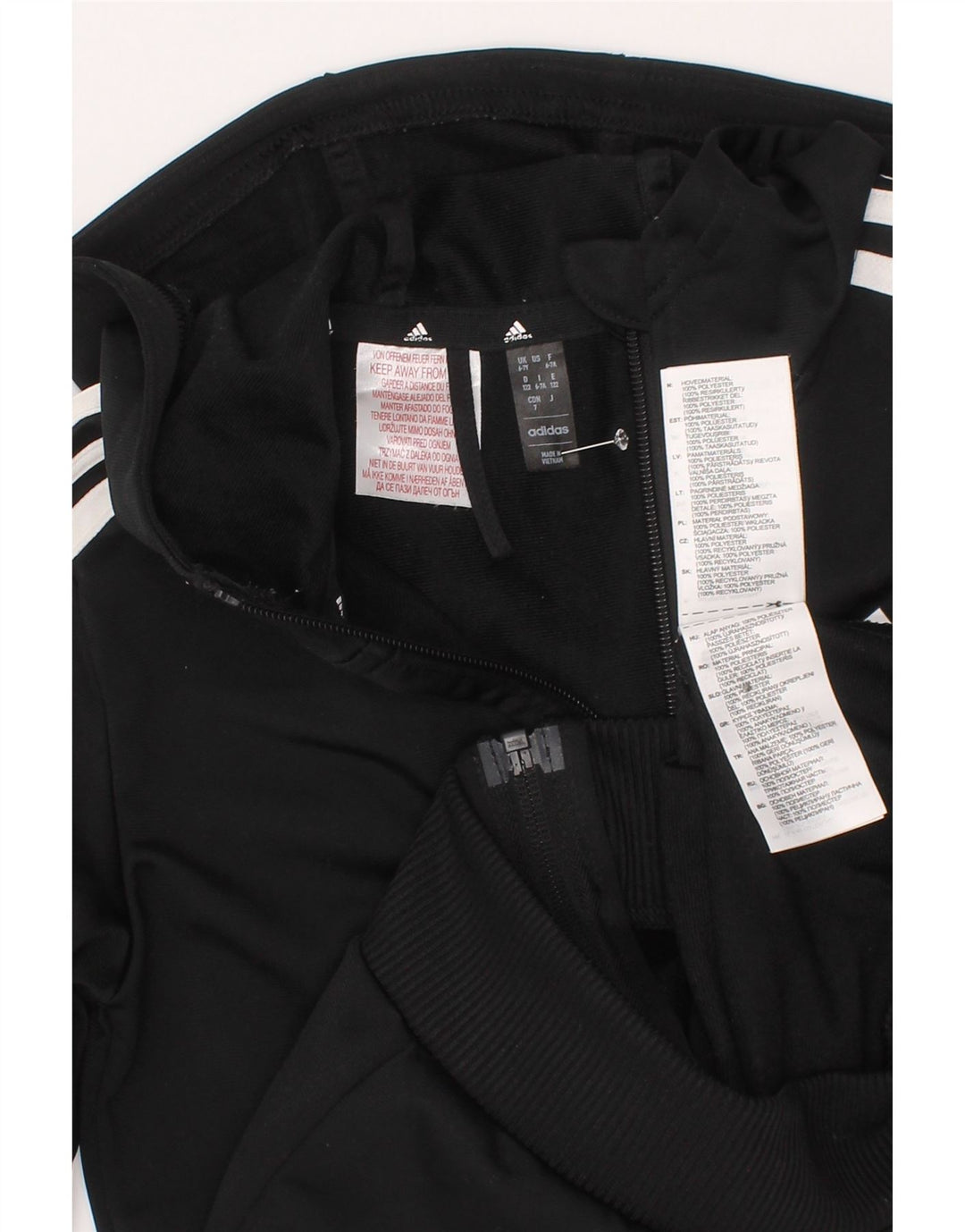 Adidas Boys Zip Hoodie πουλόβερ 6-7 ετών Μαύρο Πολυεστέρα