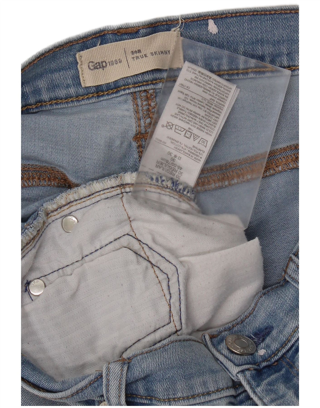 Gap Γυναικείο Skinny Jeans W30 L27 Βαμβακερό με μπλε στίγματα