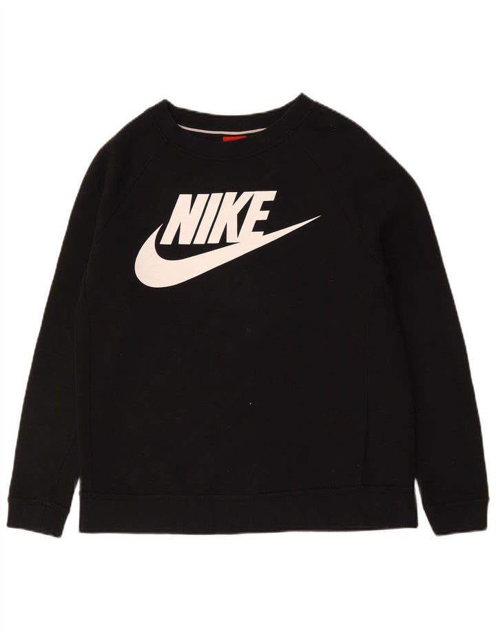 Γυναικεία γραφική μπλούζα υπερμεγέθη Nike Jumper UK 10 Μικρό μαύρο βαμβακερό