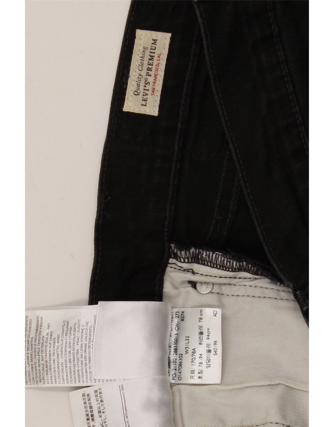 Ανδρικό τζιν Levi's Slim W31 L32 Μαύρο βαμβακερό