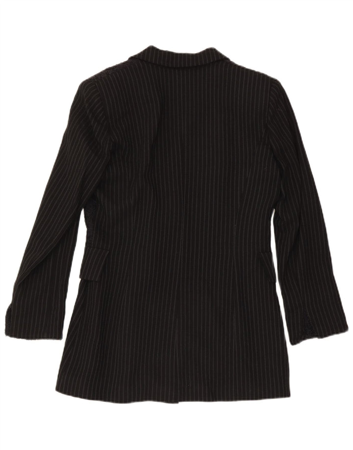 Modyva Γυναικείο Μπουφάν Blazer 1 Κουμπί IT 42 Μαλλί μεσαίο μαύρο ριγέ
