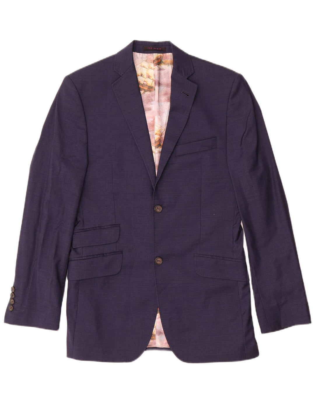 Ted Baker Ανδρικό σακάκι 2 κουμπιών UK 36 Small Navy Blue Wool