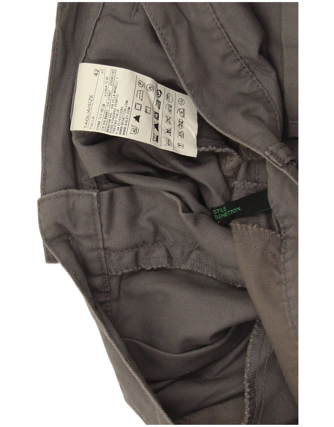 Γυναικείο βερμούδα Benetton IT 42 Medium W32 Γκρι βαμβακερό