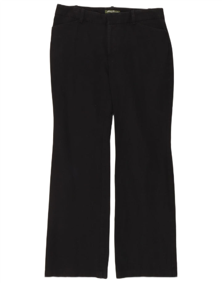 Eddie Bauer Γυναικείο Bootcut Casual Παντελόνι US 12 Large W34 L34 Μαύρο βαμβακερό