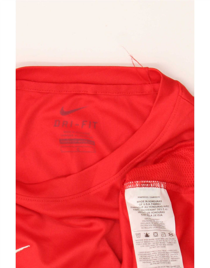 Γραφικό μπλουζάκι Nike Boys Dri Fit Top 12-13 ετών μεγάλο κόκκινο πολυεστέρα