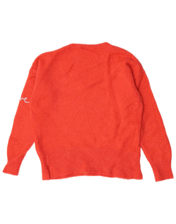 Γυναικείο πουλόβερ MINT VELVET Graphic Crew Neck Jumper UK 8 Small Orange