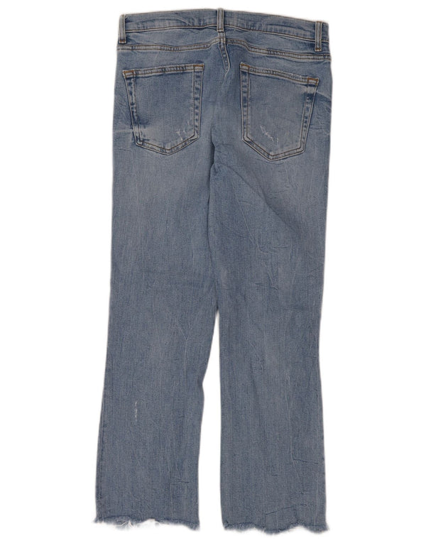 Zara Womens Distressed Straight Jeans EU 38 Small W28 L26 Blue Cotton