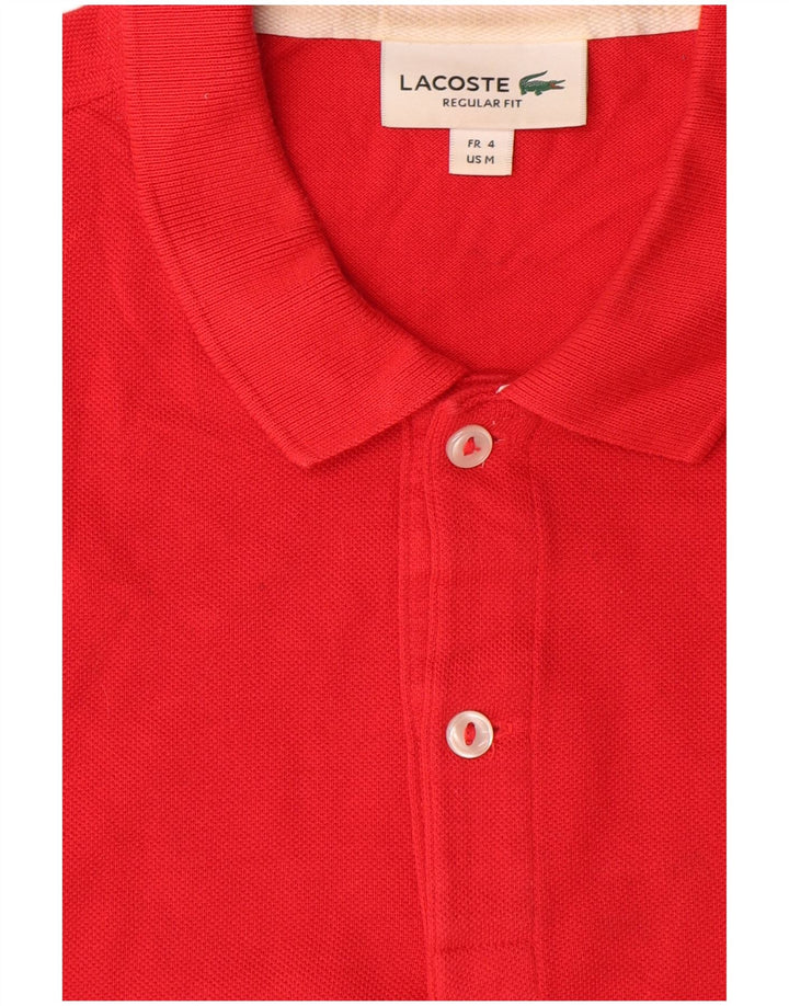 Ανδρικό μπλουζάκι πόλο Lacoste κανονική εφαρμογή, Μέγεθος 4 Μεσαίο κόκκινο βαμβακερό