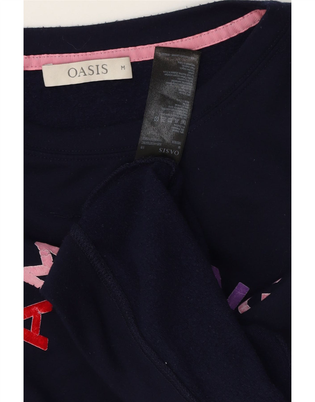 Γυναικείο γραφικό φούτερ Oasis Jumper UK 14 Medium Navy Blue Viscose