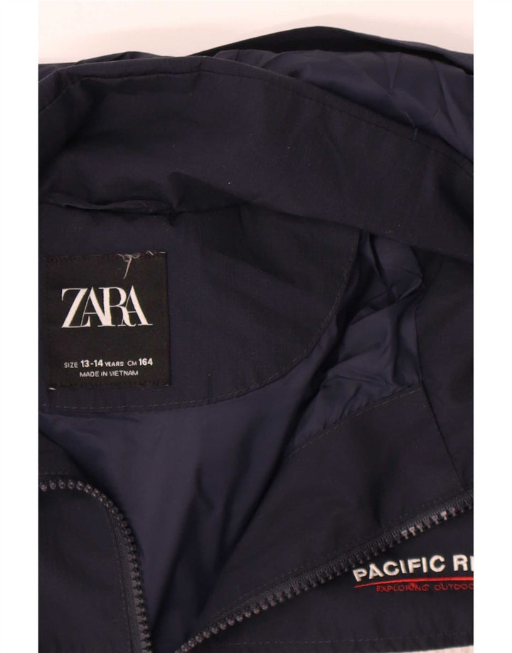Zara Boys Hooded Bomber Jacket 13-14 Years Πολύχρωμο Colourblock