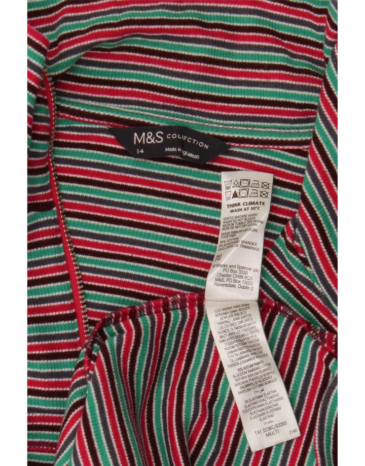 Marks & Spencer Γυναικεία μπλούζα μακριά μανίκια UK 14 μεσαία πολύχρωμα ριγέ