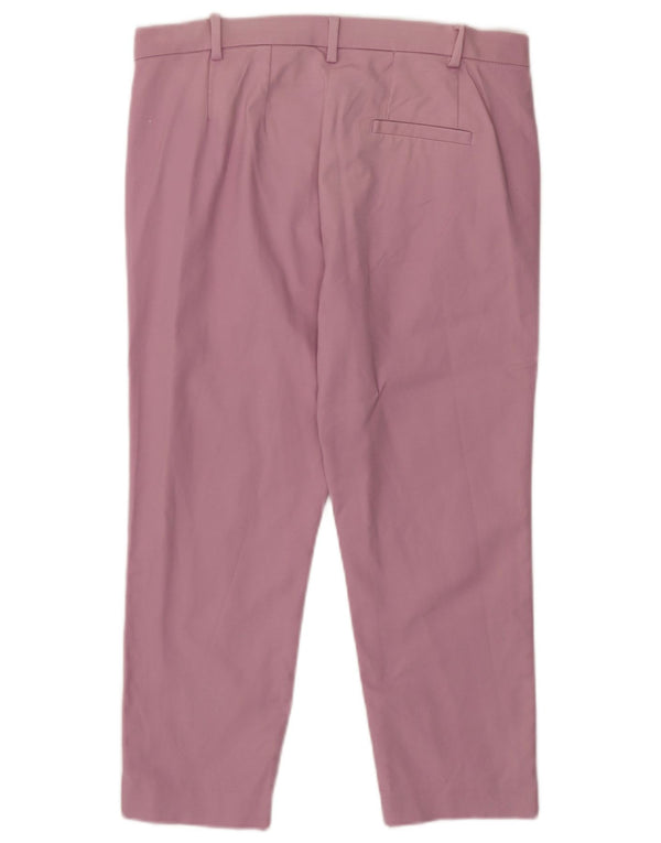 Marks & Spencer Γυναικείο Crop Chino Παντελόνι UK 12 Medium W32 L23 Pink Cotton