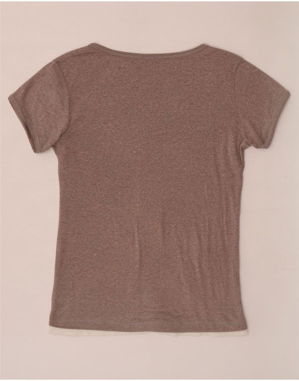 Champion γυναικείο T-Shirt Top UK 14 Large Grey Colourblock