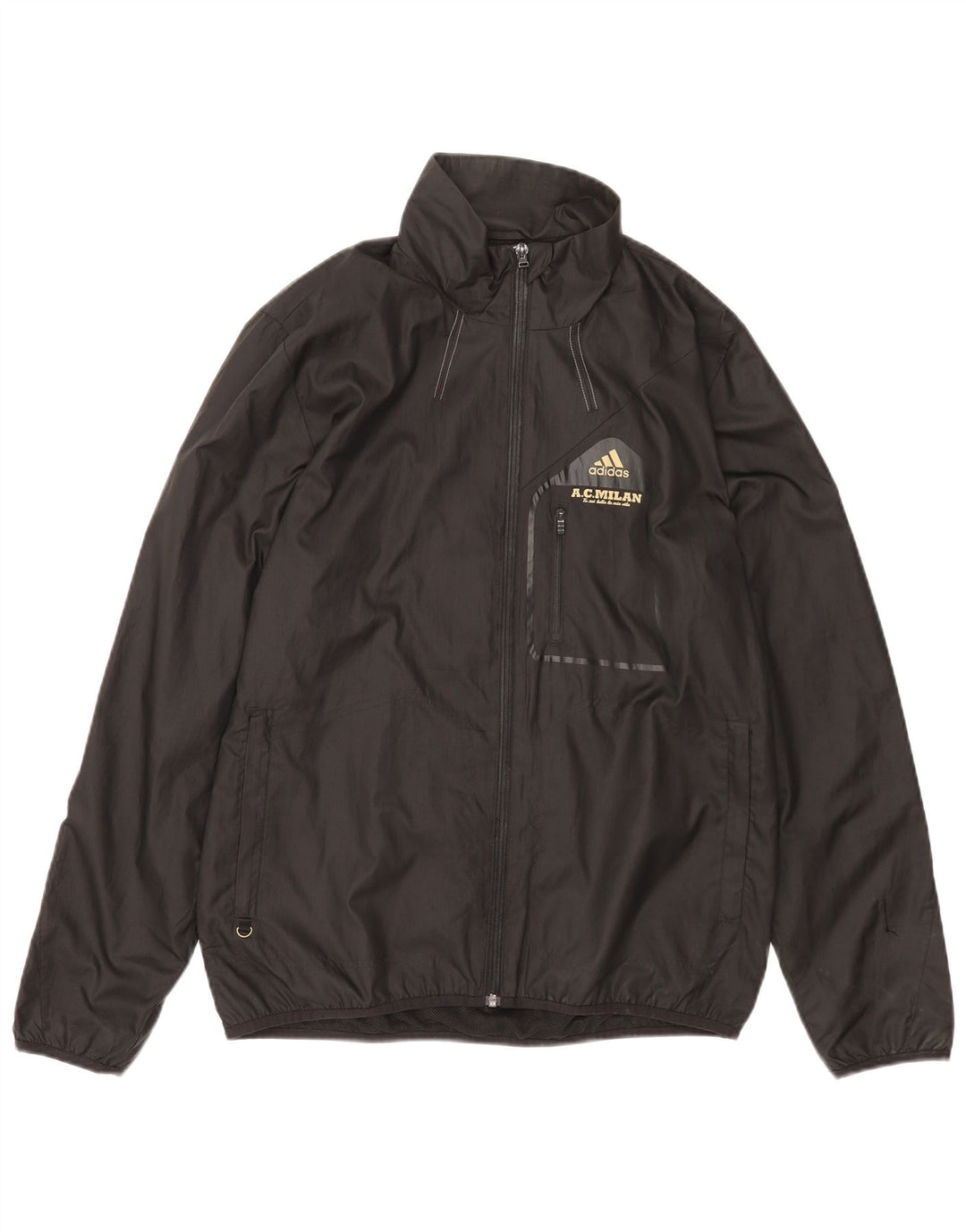 Adidas Ανδρικό μπουφάν βροχής UK 38 Medium Μαύρο Πολυεστέρας
