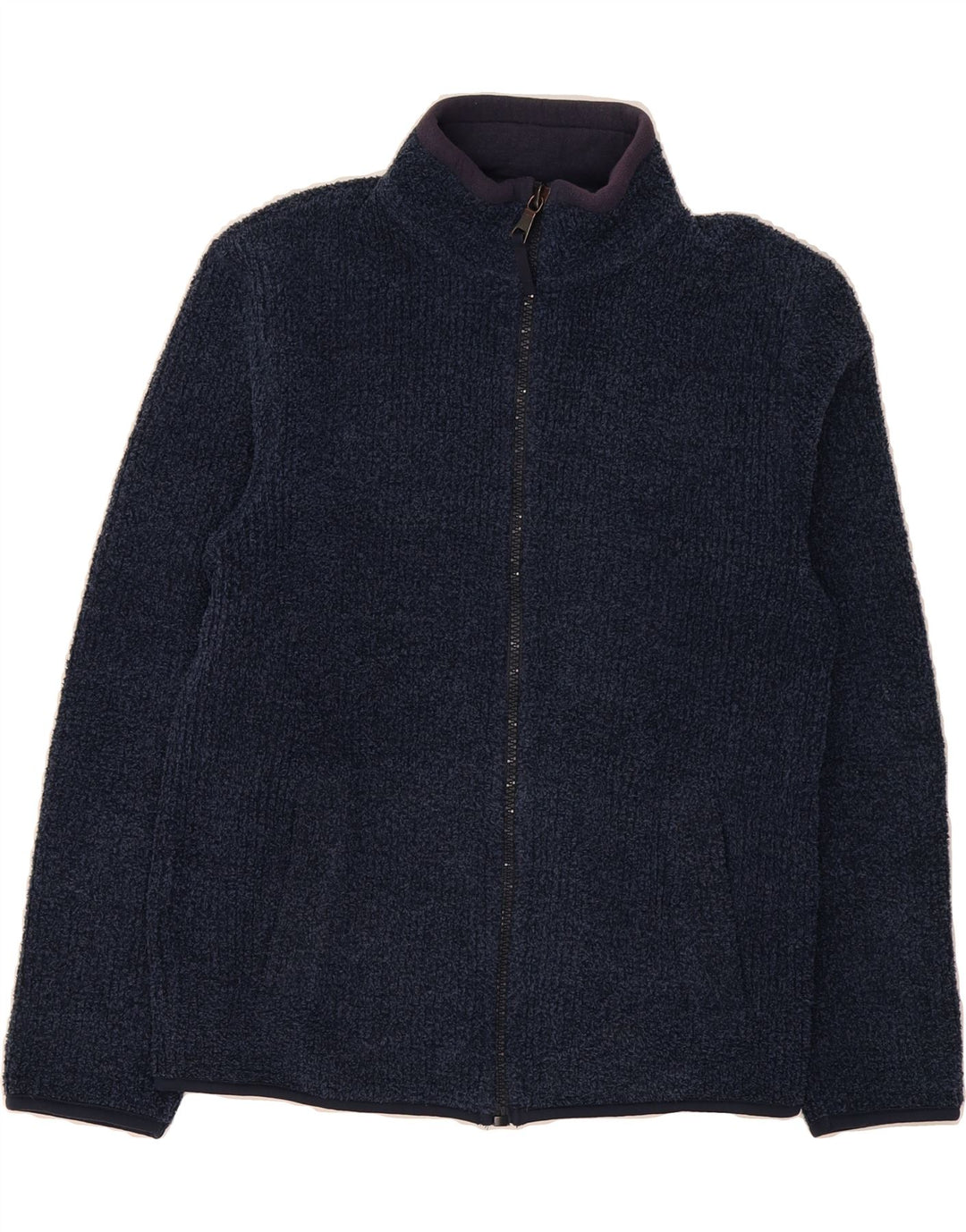 MARKS & SPENCER Mens Fleece Jacket UK 36 Small Navy Blue Polyester Vintage Marks & Spencer and Second-Hand Marks & Spencer from Messina Hembry 