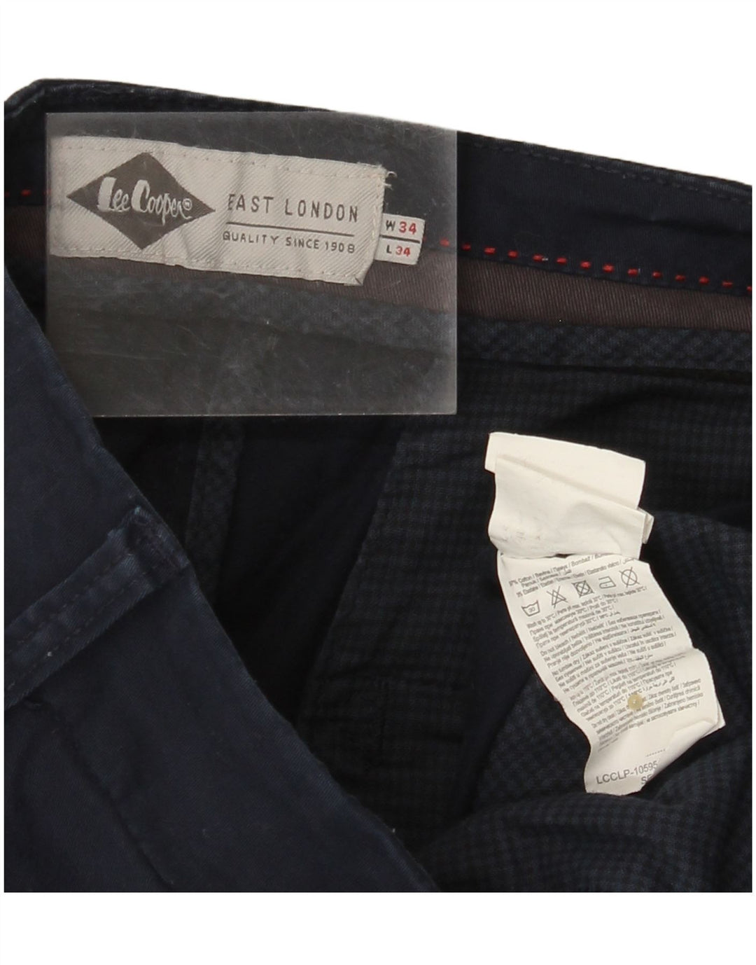LEE COOPER Ανδρικό παντελόνι Chino Slim W34 L34 Navy Blue Cotton