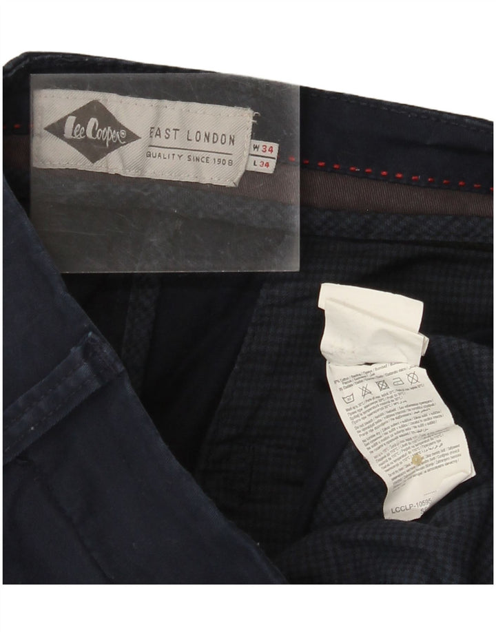 LEE COOPER Ανδρικό παντελόνι Chino Slim W34 L34 Navy Blue Cotton