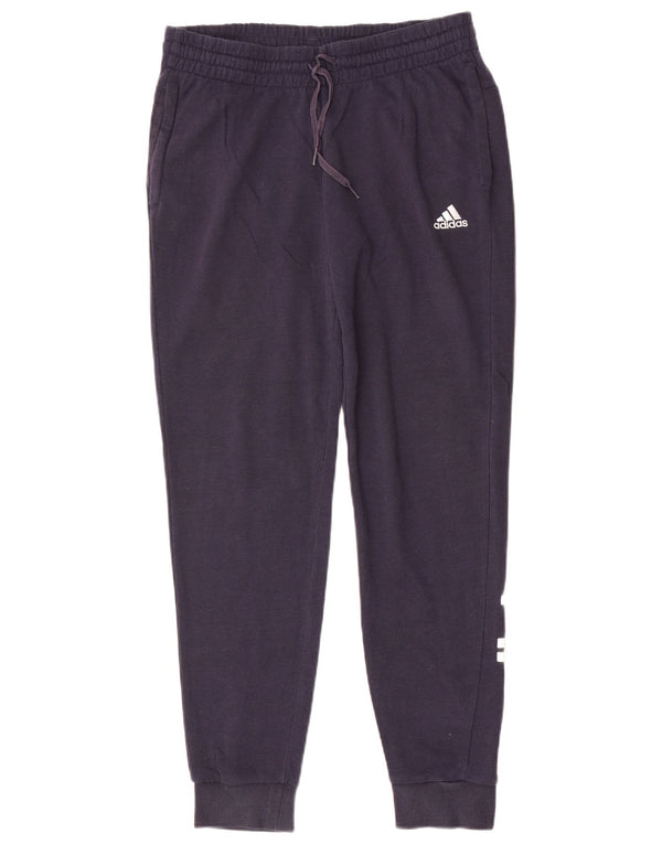 Γυναικεία αθλητική φόρμα γραφικών Adidas παντελόνι Joggers UK 12/14 Medium Navy Blue